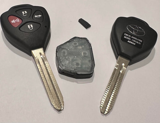 Toyota Camry, RAV4, & Yaris 2010-2014 / 4-Button Remote Head Key / PN: 89070-33C40 / FCC ID: HYQ12BBY (G Chip) / SKU: RHK-TOY049