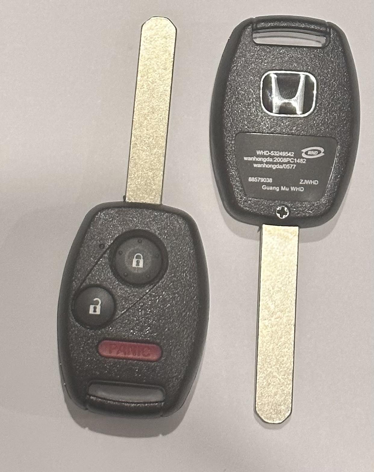 Honda 2005-2014 / 3-Button Remote Head Key / FCC ID: OUCG8D-380H-A / SKU: RHK-HON015